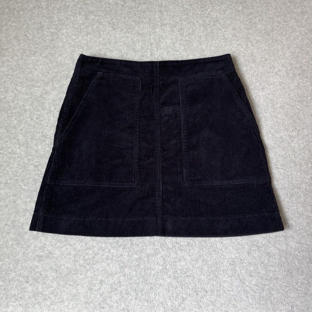Uniqlo Corduroy Mini Skirt Women 6 Blue Pockets Dark Academia Preppy Fall
